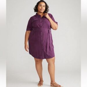 NWT Universal Standard Plum Shirt Dress